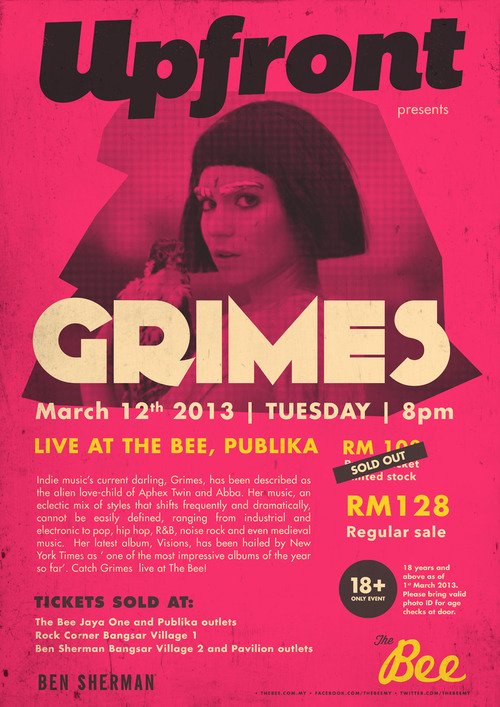 Upfront presents GRIMES @ The Bee, Publika