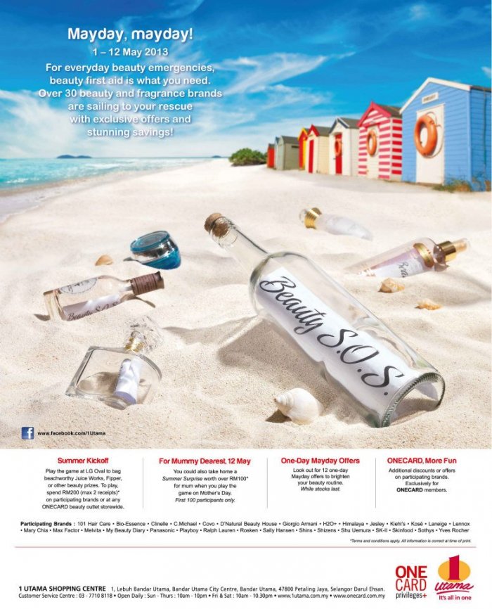 1 Utama Summer Beauty Fair - Beauty SOS - Mayday, Mayday