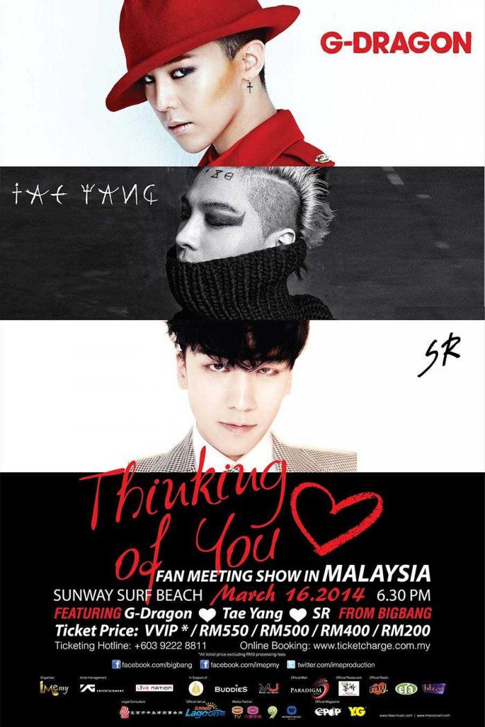 Thinking of You Fan Meeting Show in Malaysia 2014 - G-Dragon, Taeyang & Seungri