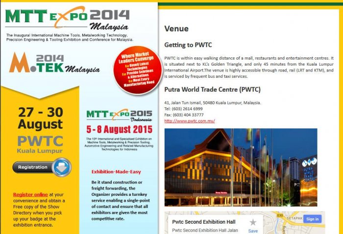 Metalworking Technology & Tools Exhibition - MTT KL 2014