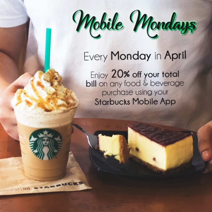 20% OFF Starbucks Food or Beverages via Starbucks Mobile App