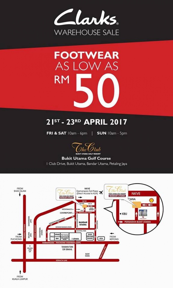 Clarks Warehouse Sale 2017 - Footwear From RM50