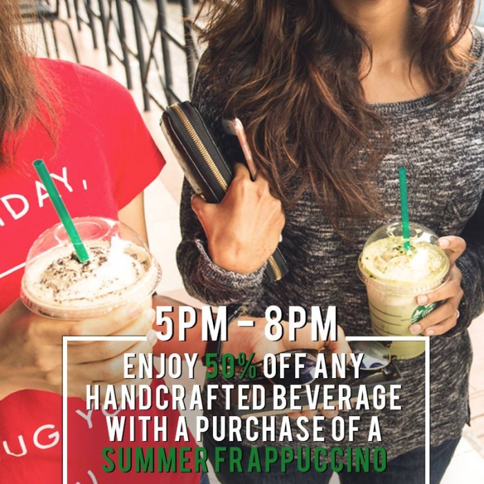 Starbucks Friday Delights - 50% OFF 2nd Handcrafted Beverage