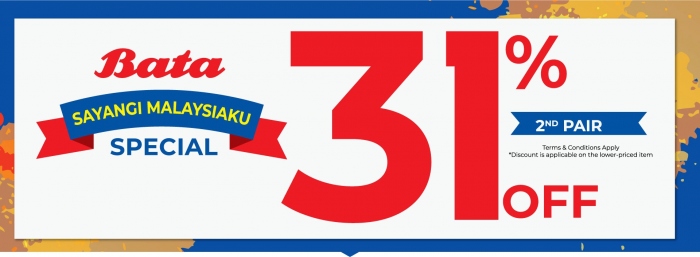 Bata Merdeka Sale - 31% OFF 2nd Pair Purchase In Store