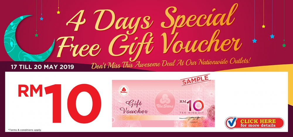 The Store 4 Days Special Free Gift Voucher