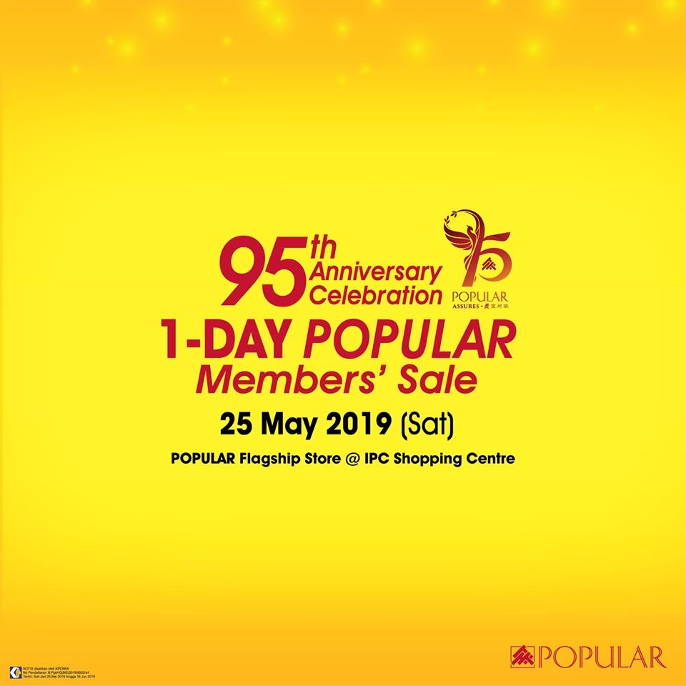Popular 95th Anniversary - 1 Day Member Sale