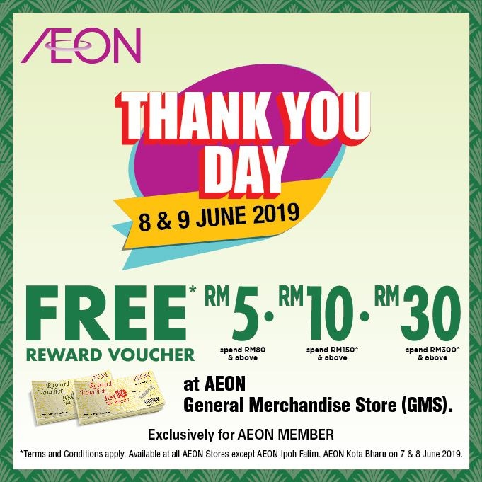 AEON Thank You Day - Free Voucher On Purchase